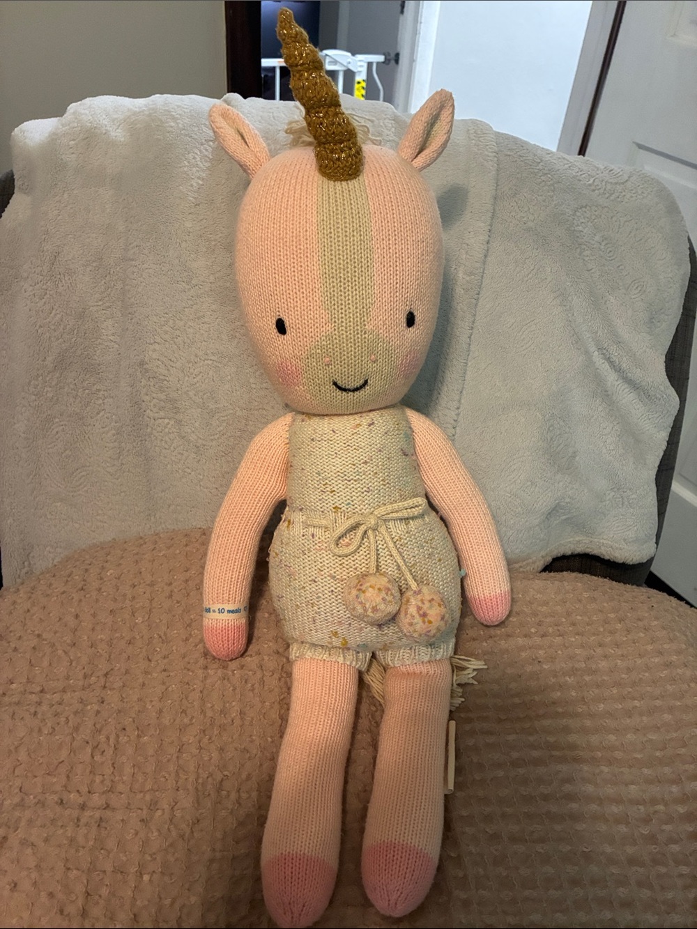 Cuddle + Kind Ella Unicorn 22” Knit Doll Peru Handmade Retired Plush